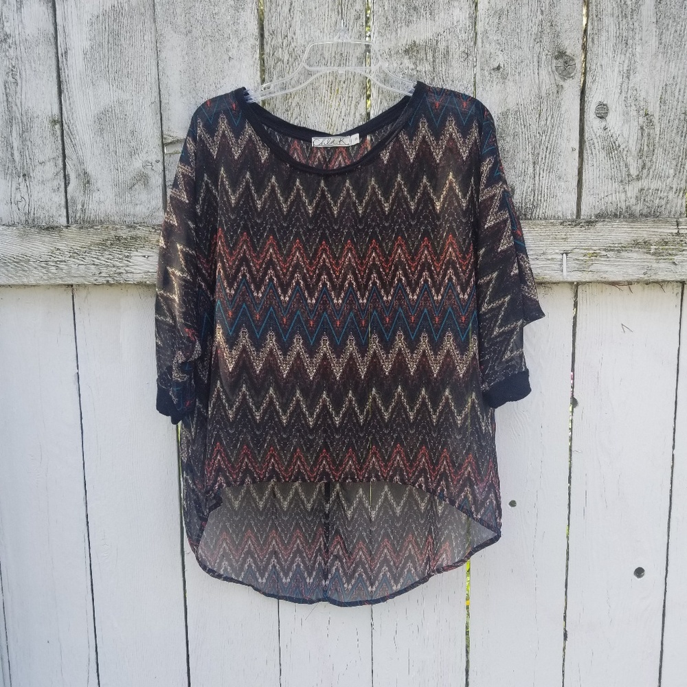Chloe K Sheer Print Top